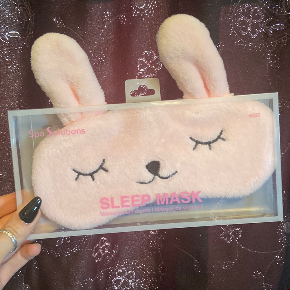pink bunny spa solutions sleep mask